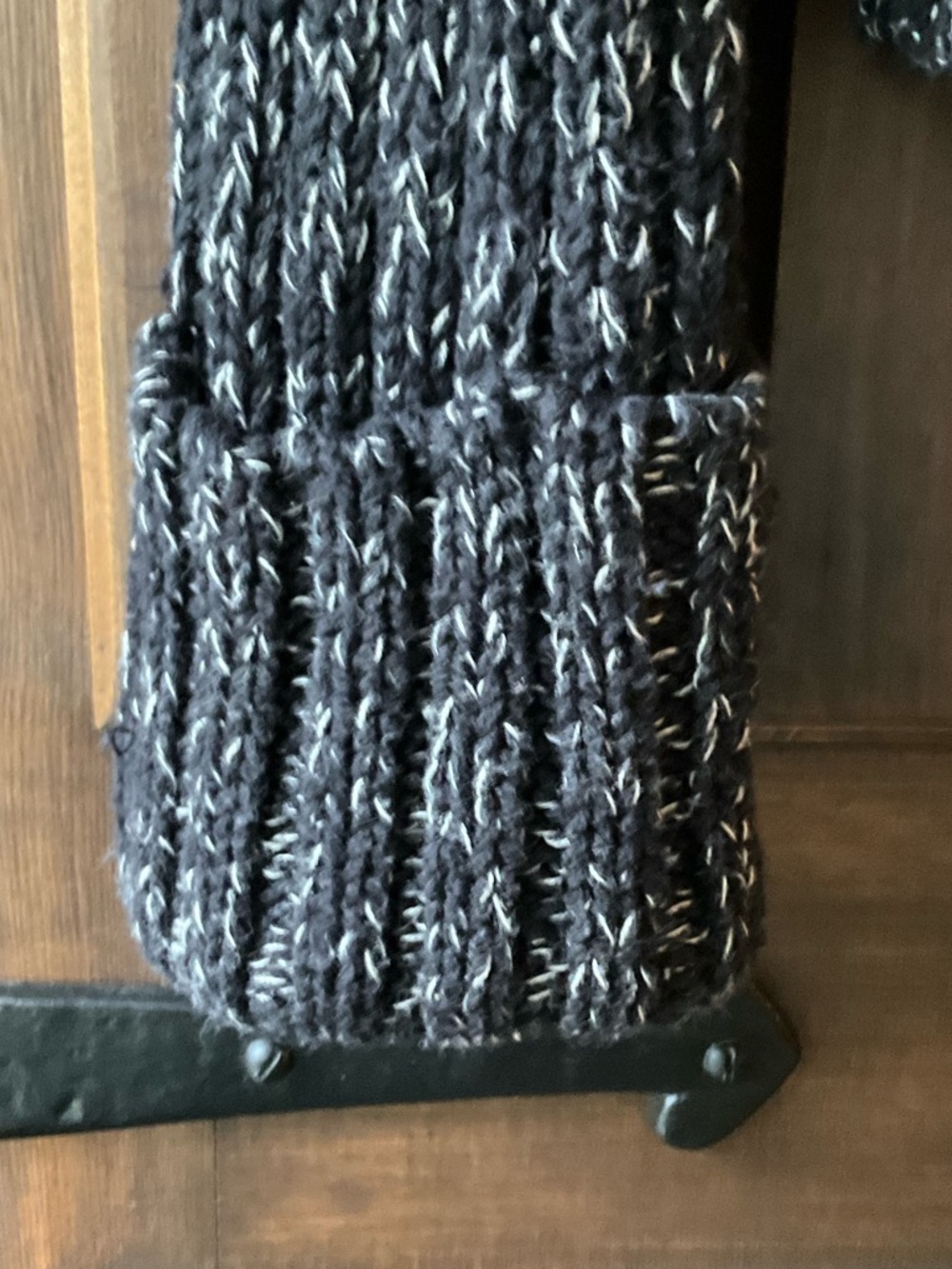 Free People Black White Marled Cable Knit Cropped Turtleneck Sweater Size S - Picture 8 of 10